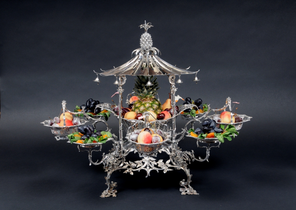 Silver Chinoiserie Epergne